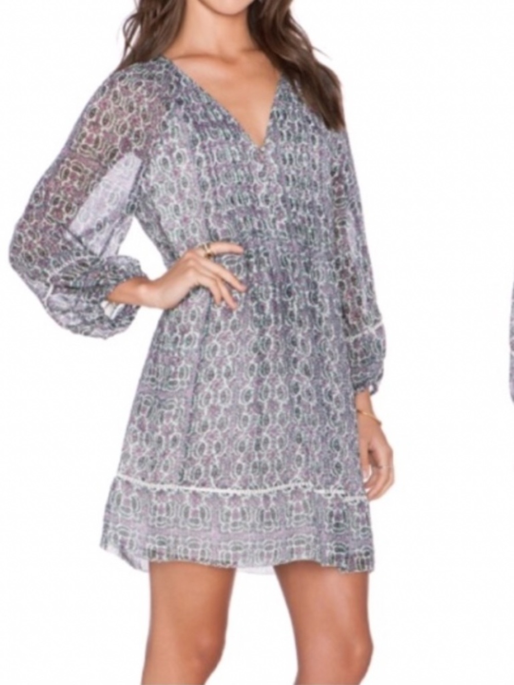 Joie Sevigny Silk Dress Shift Styling Mini Easy Fit Long Sleeves Cotton Lined